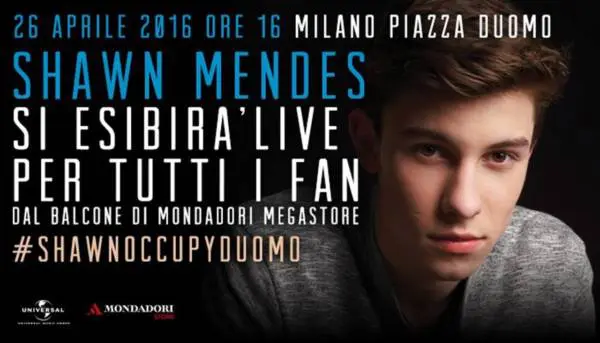 Shawn Mendes 26 Aprile Milano Mondadori