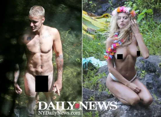 Justin Bieber nudo con Sahara Ray