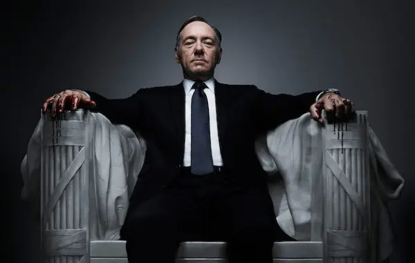 Kevin Spacey in un poster di House Of Cards.
