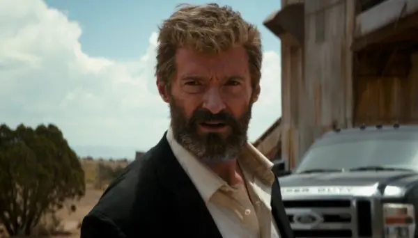 Hugh Jackman nei panni di Wolverine in Logan.