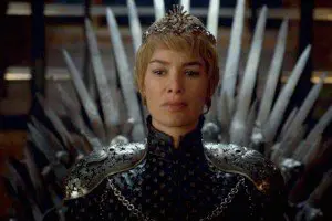 Immagine di Cersei Lannister sul Trono di Spade 