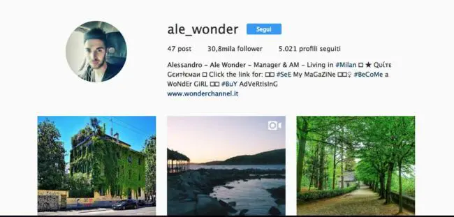 aumentare follower instagram - Profilo Alessandro Aru