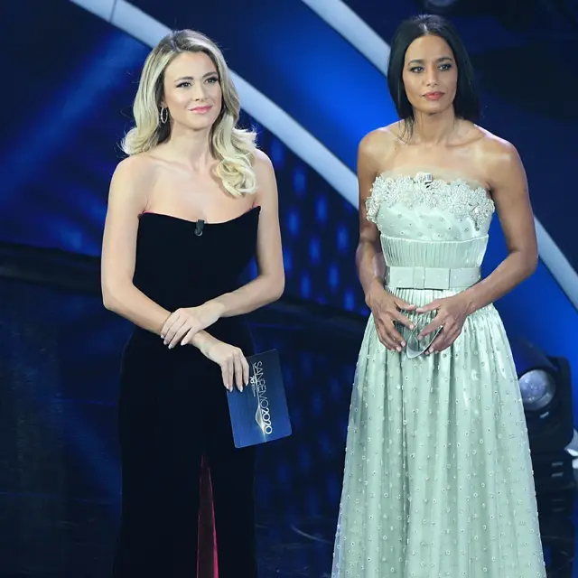 Diletta Leotta e Rula Jebreal nella prima puntata di Sanremo 2020