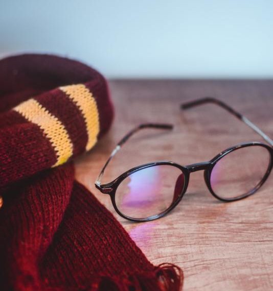 scarf and eyeglasses