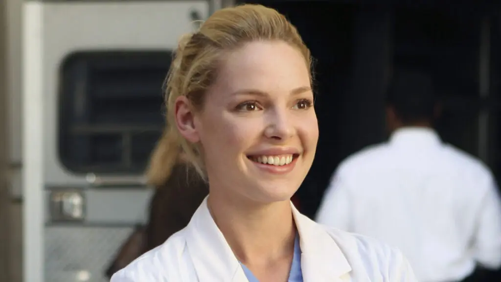 L'attrice Katherine Heigl in Grey's Anatomy