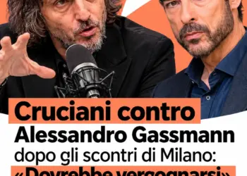 Cruciani contro Alessandro Gassmann dopo gli scontri di Milano: «Dovrebbe vergognarsi». E lo attacca anche per le pubblicità